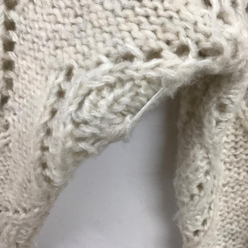 ローリーズファーム LOWRYS FARM カーディガン 長袖 長袖ニットカーディガン 前ボタン ノーカラー FREE 総柄 アイボリー / アイボリー /  レディース USED 古着 中古 10147193