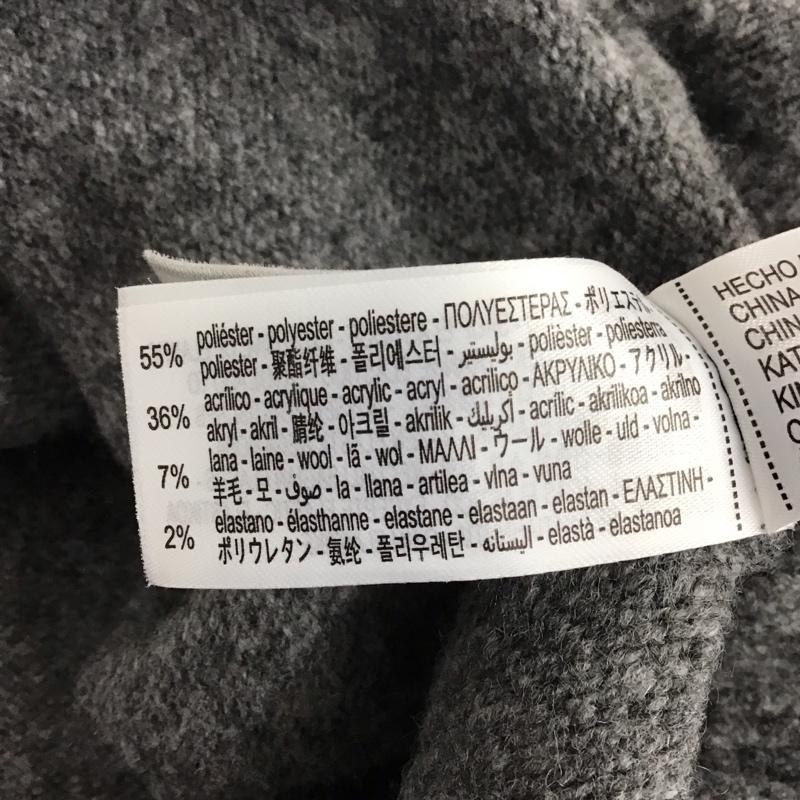 ザラ ZARA カーディガン 長袖 2756 131 802 フリルトリム ニットカーディガン L 無地 灰 / グレー /  レディース USED 古着 中古 10146595