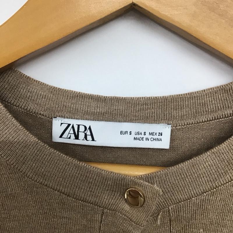 ザラ ZARA カーディガン 長袖 S 無地 茶 / ブラウン /  レディース USED 古着 中古 10139393