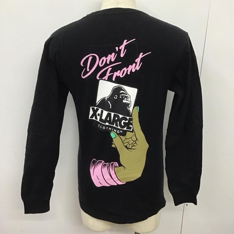 エクストララージ XLARGE カットソー 長袖 長袖カットソー プリントカットソー クルーネック S プリント 黒 / ブラック /  メンズ USED 古着 中古 10126046