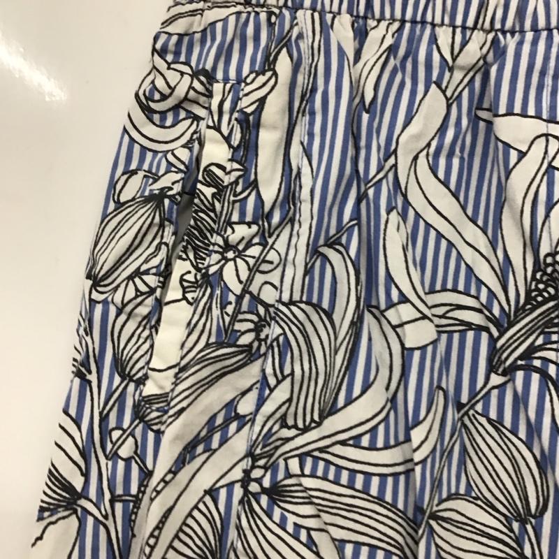 ザラウーマン ZARA WOMAN パンツ ワークパンツ、ペインターパンツ ワイドパンツ カジュアルパンツ ワークパンツ M プリント 白 / ホワイト / X 青 / ブルー /  レディース USED 古着 中古 10132663
