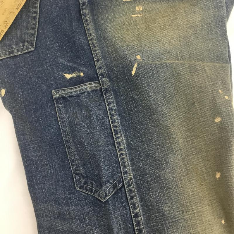 ダブルアールエル RRL パンツ デニム、ジーンズ USA製 32インチ ダメージ加工 青 / ブルー /  メンズ USED 古着 中古 10107620