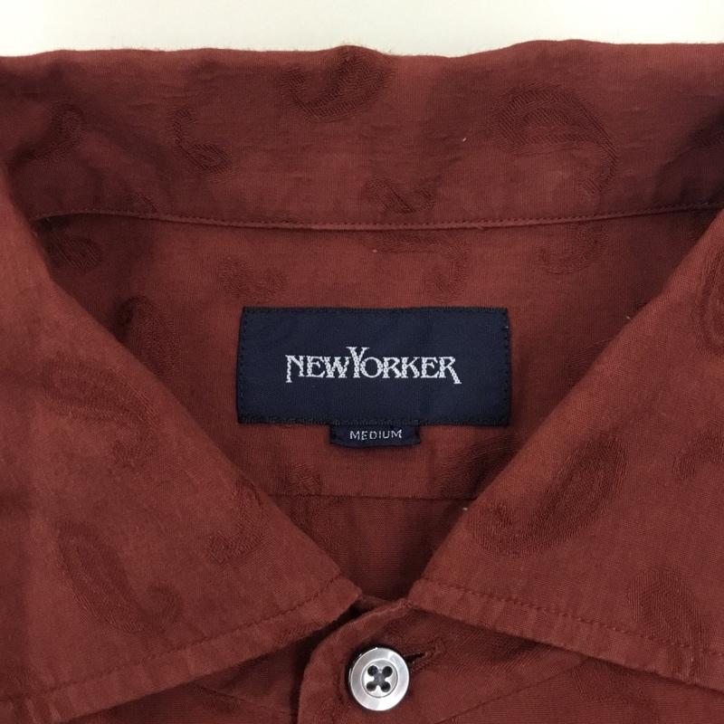 ニューヨーカー NEWYORKER シャツ、ブラウス 長袖 長袖シャツ カラーシャツ ポケットシャツ 長袖カットソー プリントシャツ M プリント えんじ / ワインレッド /  メンズ USED 古着 中古 10115115