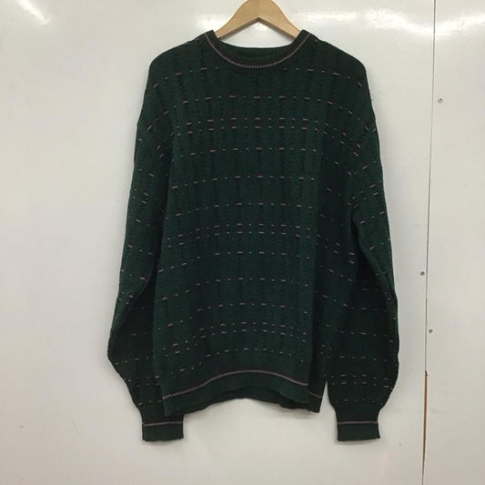 古着 USED ニット、セーター 長袖 長袖ニットカットソー クルーネック セーター L 総柄 緑 / グリーン /  メンズ USED 古着 中古 10144763