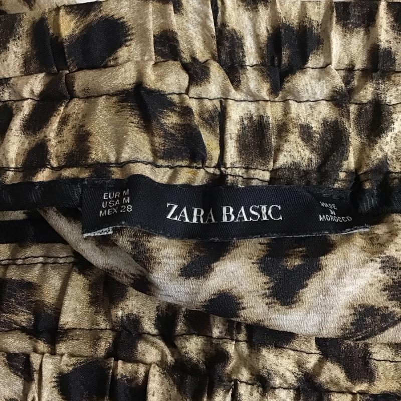 ザラベーシック ZARA BASIC スカート ロングスカート 7992 112 051 膝下 プリーツ M ヒョウ柄・レオパード柄 ベージュ / ベージュ / X 黒 / ブラック /  レディース USED 古着 中古 10118358