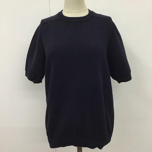 スローン SLOANE カットソー 半袖 半袖ニットカットソー クルーネックカットソー 半袖セーター 1 無地 紺 / ネイビー /  レディース USED 古着 中古 10115744