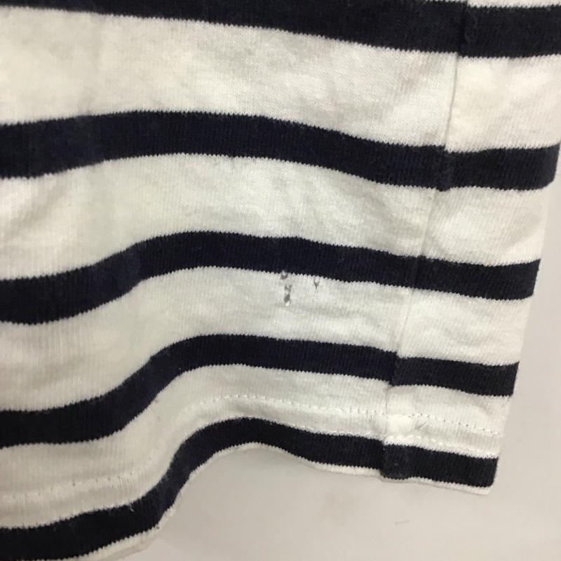 チャムス CHUMS Tシャツ 半袖 ch01-1324 チャムスロゴTシャツ 半袖カットソー プリントTシャツ S ボーダー柄 白 / ホワイト / X 紺 / ネイビー /  メンズ USED 古着 中古 10131147