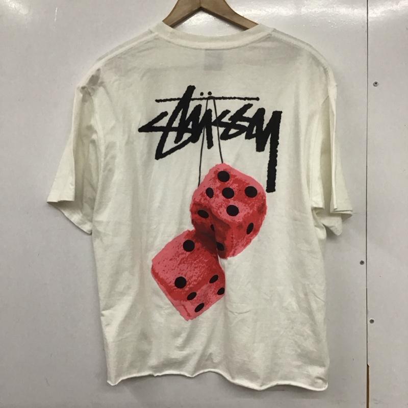 ステューシー STUSSY Tシャツ 半袖 半袖カットソー プリントTシャツ クルーネックカットソー L ロゴ、文字 白 / ホワイト /  メンズ USED 古着 中古 10132364