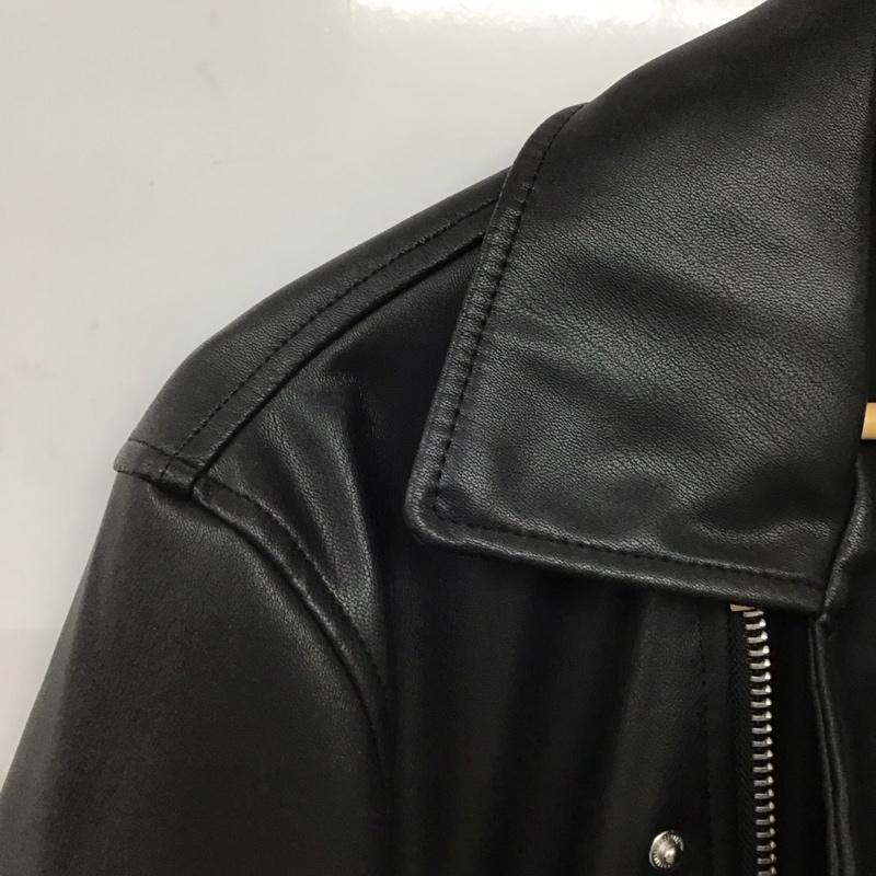 ザラ ZARA ジャケット、上着 ジャンパー、ブルゾン ジップアップ フェイクレザーライダース アウター L 無地 黒 / ブラック /  メンズ USED 古着 中古 10150614