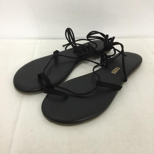 古着 USED サンダル サンダル TKEES 編み上げ レースアップ 39 US：8 無地 黒 / ブラック /  レディース USED 古着 中古 10138012