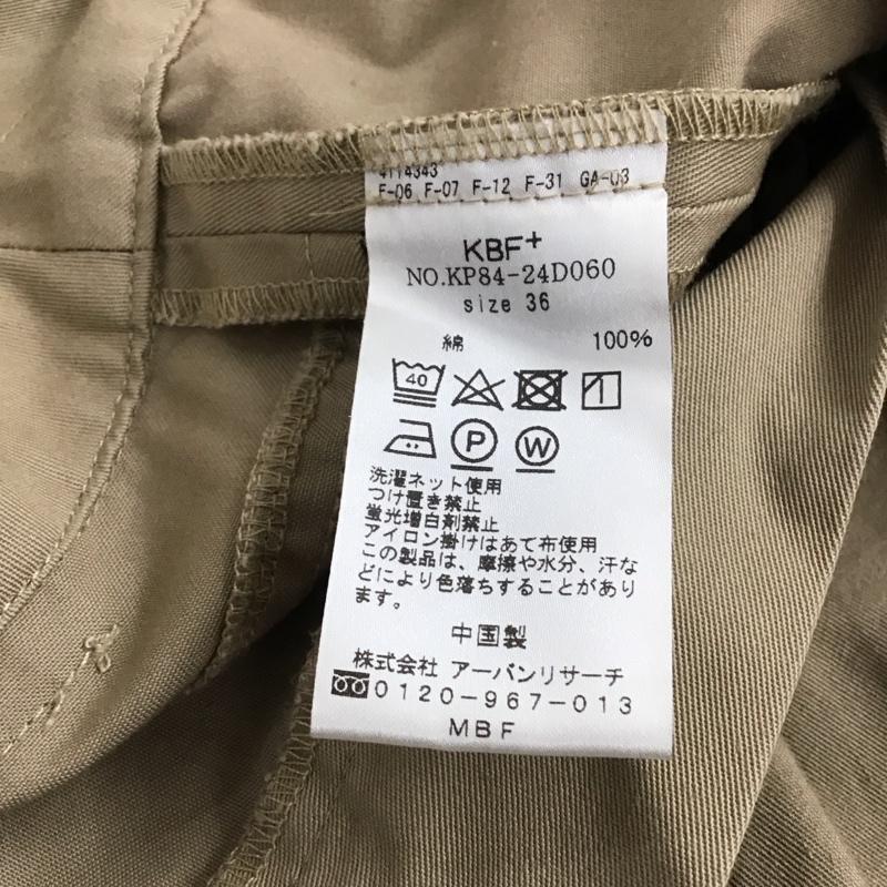 ケービーエフプラス KBF+ パンツ チノパン チノパン ワイドパンツ カジュアルパンツ ストレッチパンツ 36インチ 無地 ベージュ / ベージュ /  レディース USED 古着 中古 10145423