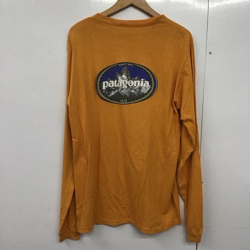 パタゴニア patagonia Tシャツ 長袖 S プリント X ロゴ、文字 橙 / オレンジ /  メンズ USED 古着 中古 10141184