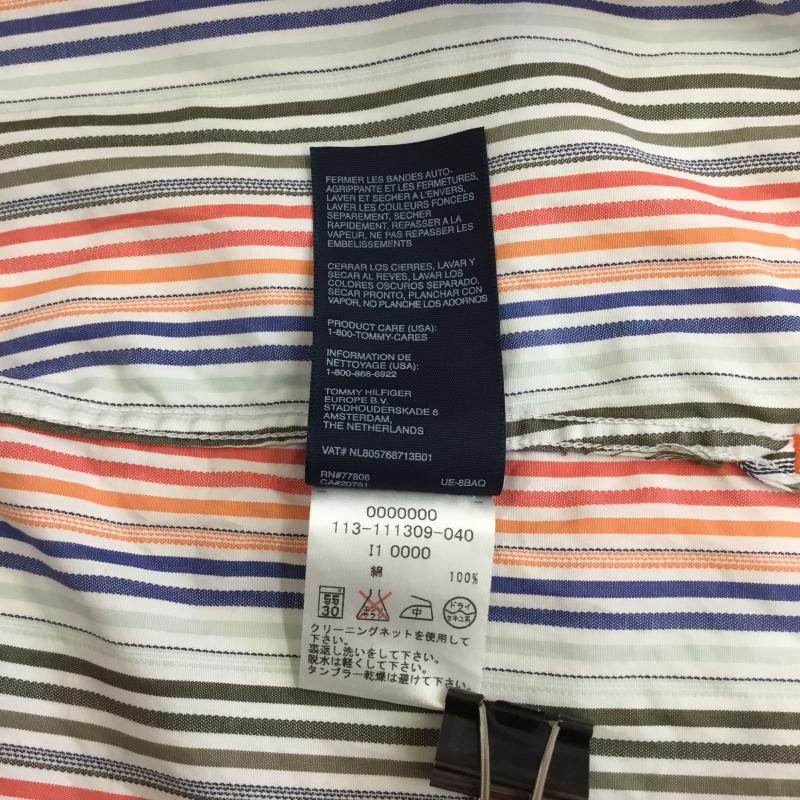 トミーヒルフィガー TOMMY HILFIGER シャツ、ブラウス 長袖 TOMMY HILFIGER 長袖シャツ M ストライプ 白 / ホワイト / X 青 / ブルー / X 赤 / レッド / X 橙 / オレンジ / X 薄緑 / ライトグリーン /  メンズ USED 古着 中古 10129217