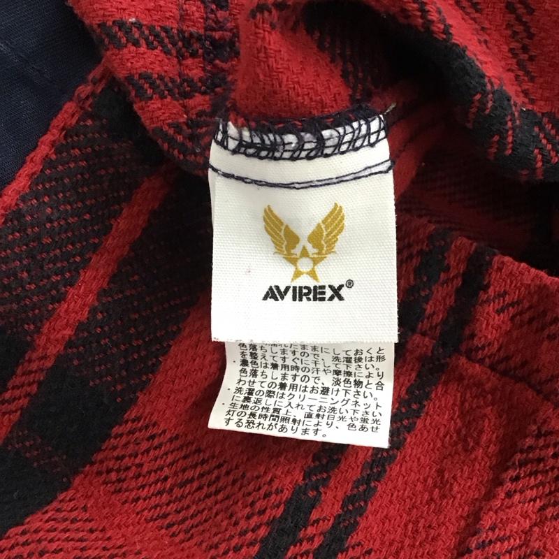 アヴィレックス AVIREX シャツ、ブラウス 長袖 長袖シャツ チェックシャツ カラーシャツ ミリタリーシャツ M チェック 紺 / ネイビー /  メンズ USED 古着 中古 10135876