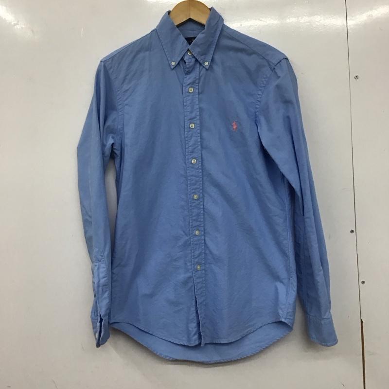 ラルフローレン RALPHLAUREN シャツ、ブラウス 長袖 長袖シャツ 無地シャツ カラーシャツ ボタンダウンシャツ XS ロゴ、文字 青 / ブルー /  メンズ USED 古着 中古 10139892