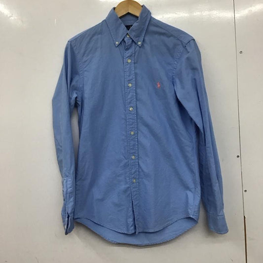 ラルフローレン RALPHLAUREN シャツ、ブラウス 長袖 長袖シャツ 無地シャツ カラーシャツ ボタンダウンシャツ XS ロゴ、文字 青 / ブルー /  メンズ USED 古着 中古 10139892