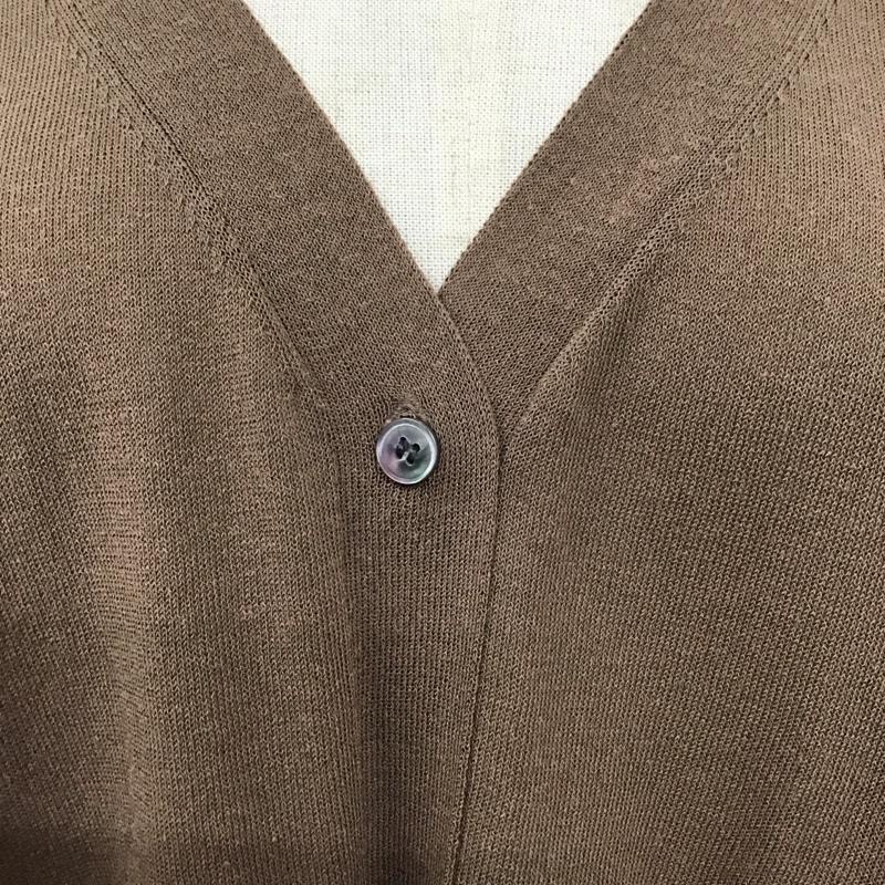 プラステ PLST カーディガン 半袖 12-1201013 ポンチョニット M 無地 茶 / ブラウン /  レディース USED 古着 中古 10119371