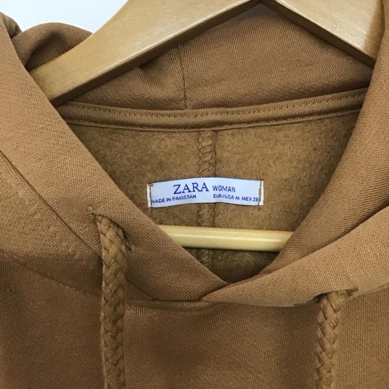 ザラウーマン ZARA WOMAN パーカー 長袖 長袖パーカー プルオーバーパーカー スウェット M 無地 茶 / ブラウン /  レディース USED 古着 中古 10145157