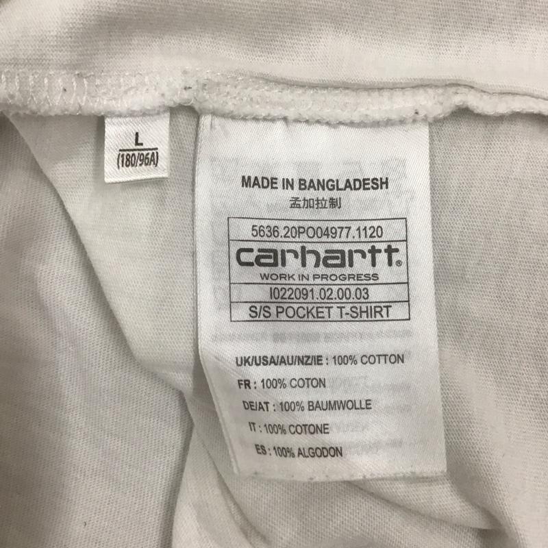 カーハート Carhartt カットソー 半袖 半袖カットソー プリントTシャツ クルーネックカットソー L ロゴ、文字 白 / ホワイト /  メンズ USED 古着 中古 10113195