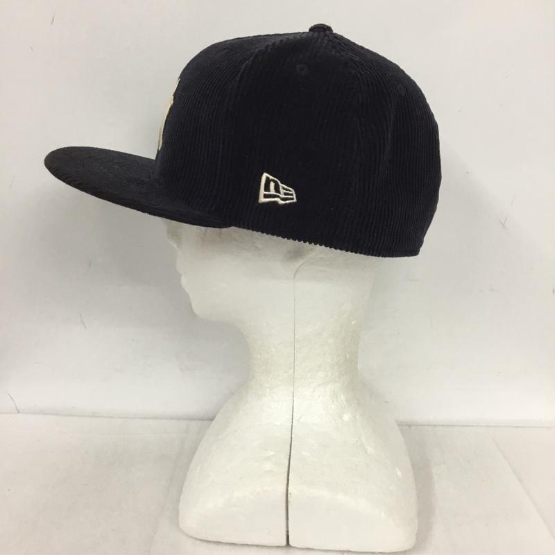 ニューエラ NEW ERA 帽子 キャップ NY コーデュロイ 59FIFTY MLB 59.6cm ロゴ、文字 紺 / ネイビー /  メンズ USED 古着 中古 10124616