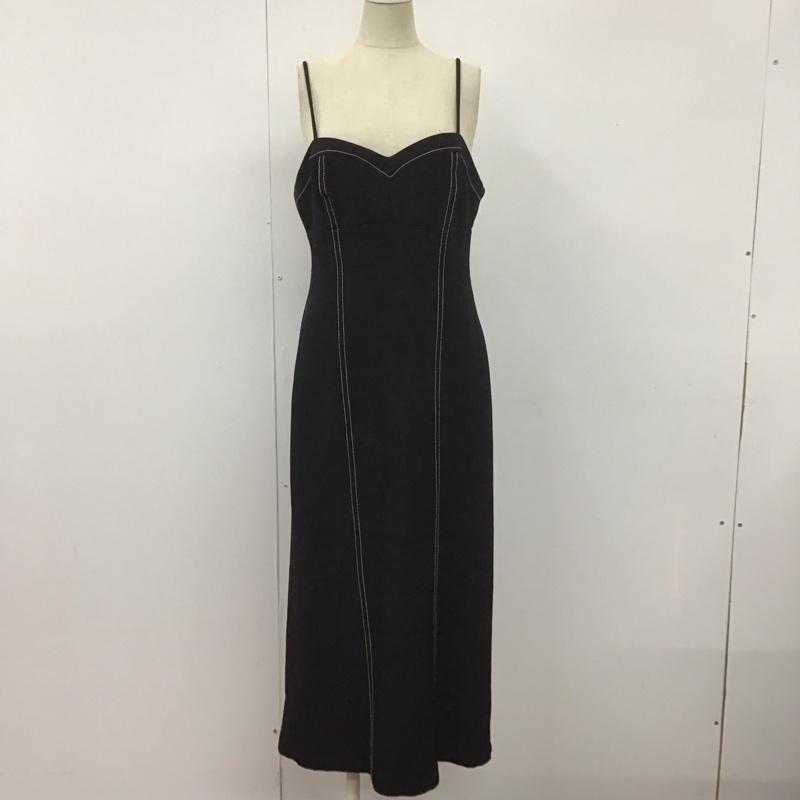 ザラ ZARA ワンピース ロングスカート ロングワンピース ノースリーブワンピース フレアスカート M 無地 黒 / ブラック /  レディース USED 古着 中古 10107720