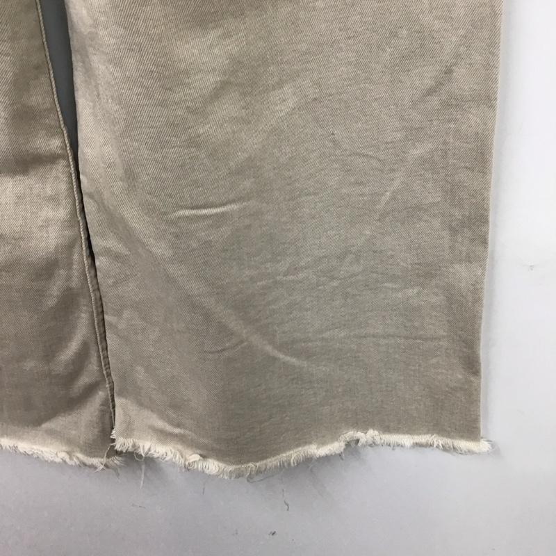 ザラ ZARA パンツ デニム、ジーンズ デニムパンツ ストレートパンツ ワイドパンツ カジュアルパンツ 36 無地 ベージュ / ベージュ /  レディース USED 古着 中古 10117864