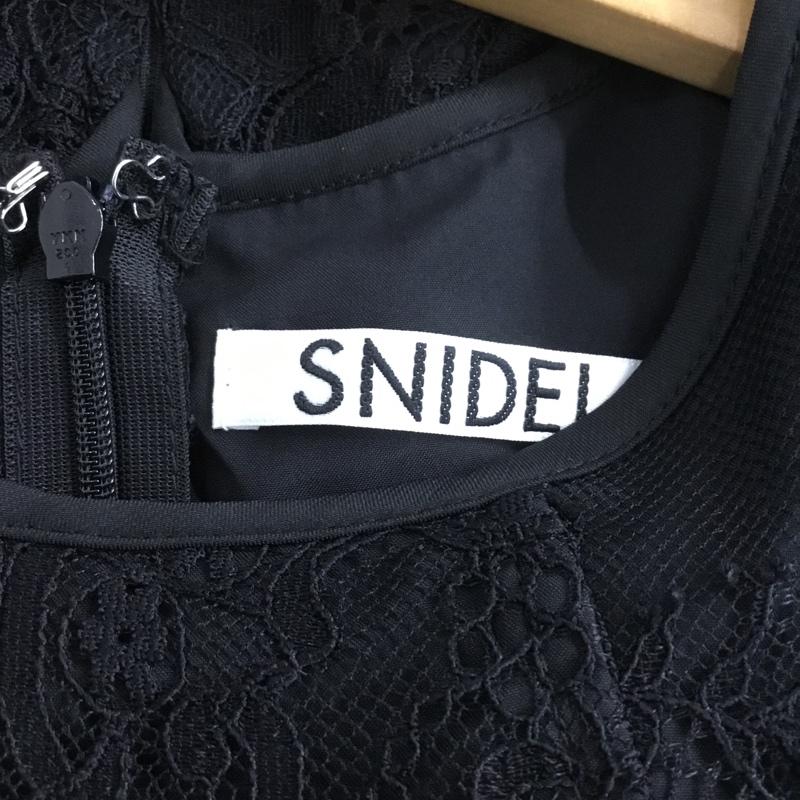 スナイデル SNIDEL ワンピース ロングスカート swfo195044 パワショルオケレースワンピ レースワンピース 0 レース柄 黒 / ブラック /  レディース USED 古着 中古 10143606