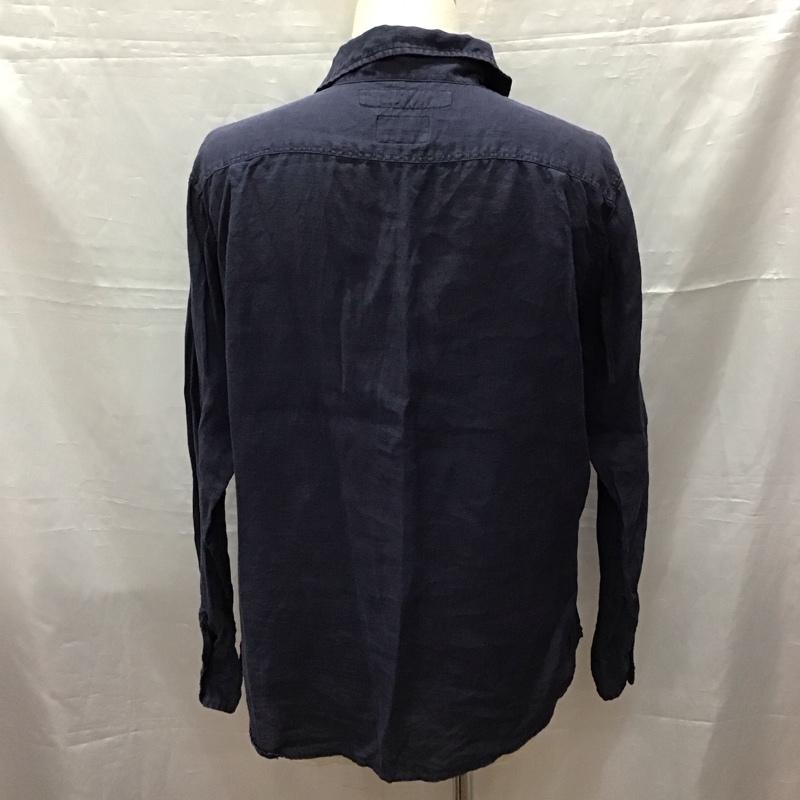 マニュアル アルファベット MANUAL ALPHABET シャツ、ブラウス 長袖 長袖シャツ プルオーバーシャツ 長袖カットソー L 無地 紺 / ネイビー /  メンズ USED 古着 中古 10116191