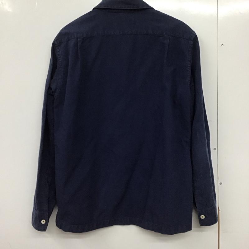 エムエイチエル MHL. シャツ、ブラウス 長袖 596-8150500 コットン M 無地 紺 / ネイビー /  メンズ USED 古着 中古 10145216