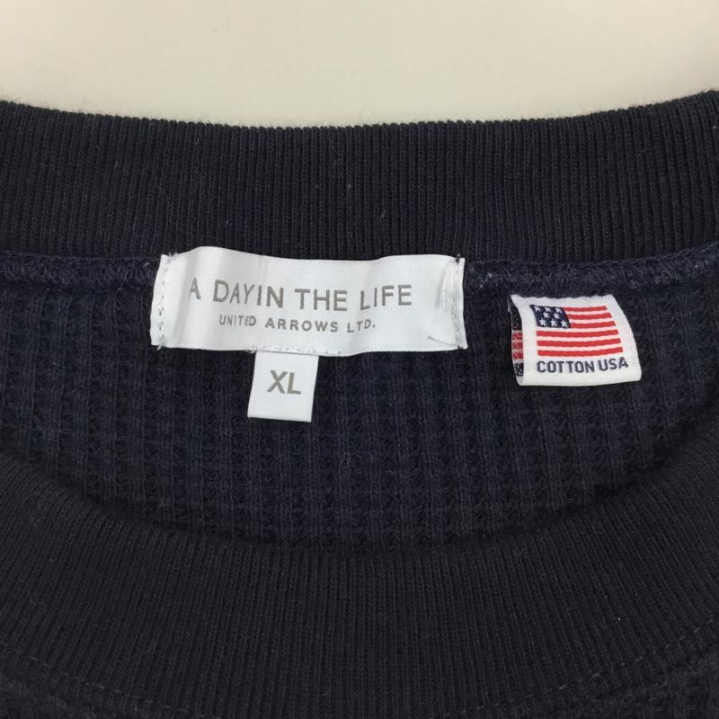 アデイインザライフ ユナイテッドアローズ A day in the life UNITED ARROWS カットソー 長袖 長袖カットソー クルーネックカットソー ロングスリーブカットソー 無地Tシャツ XL 無地 紺 / ネイビー /  メンズ USED 古着 中古 10113363