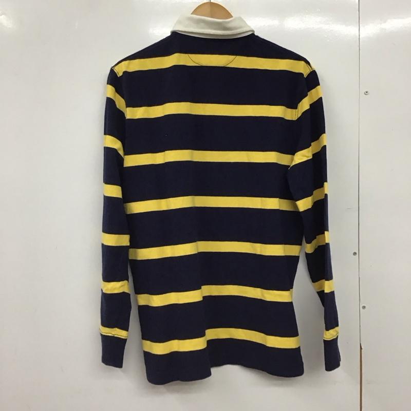 ポロラルフローレン POLO RALPH LAUREN ポロシャツ 長袖 長袖ポロシャツ 長袖カットソー カラーシャツ S ボーダー柄 黄 / イエロー / X 紺 / ネイビー /  メンズ USED 古着 中古 10150261