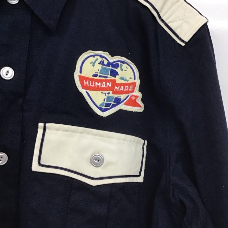ヒューマンメード HUMAN MADE シャツ、ブラウス 長袖 長袖シャツ カジュアルシャツ XL ロゴ、文字 紺 / ネイビー /  メンズ USED 古着 中古 10147858