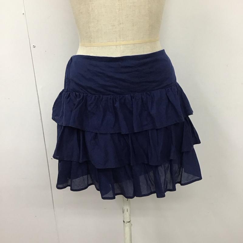 ラルフローレン RALPHLAUREN スカート ミニスカート ギャザー 段々 XL 無地 紺 / ネイビー /  レディース USED 古着 中古 10118843
