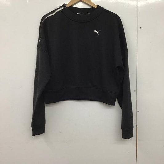 プーマ PUMA トレーナー 長袖 長袖スウェット クルーネックカットソー トレーナー ジャージ L ロゴ、文字 黒 / ブラック /  レディース USED 古着 中古 10147636