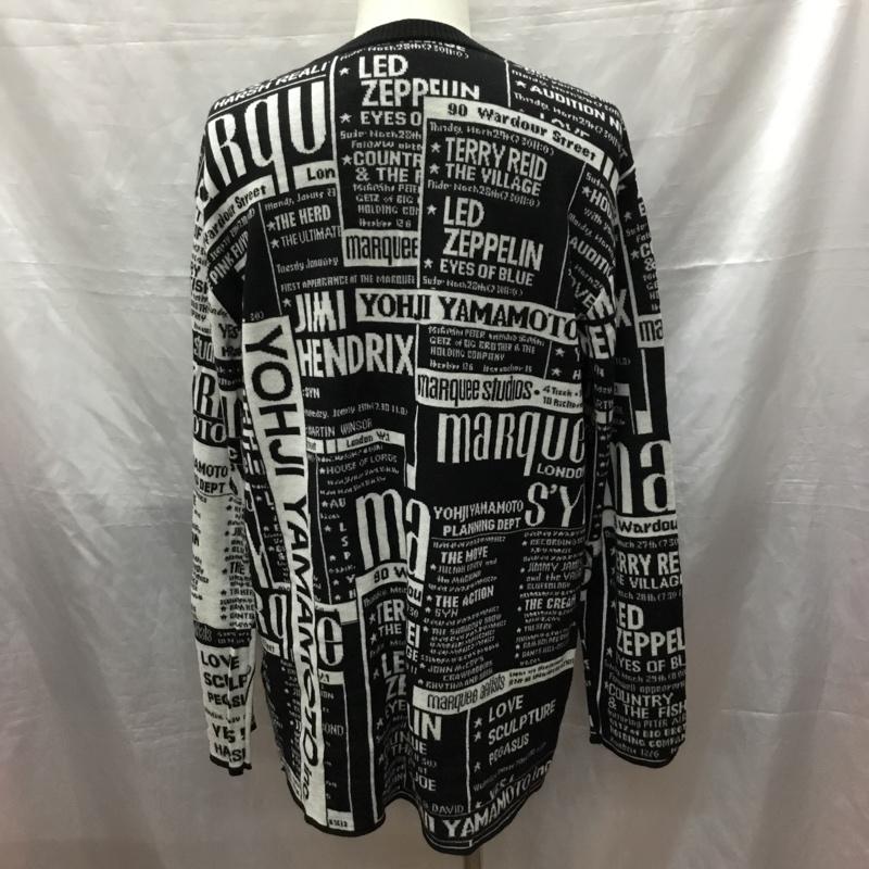 ヨウジヤマモト Yohji Yamamoto ニット、セーター 長袖 ub-k48-613 セーター 長袖ニットカットソー 総柄 3 プリント X ロゴ、文字 白 / ホワイト / X 黒 / ブラック /  メンズ USED 古着 中古 10120675