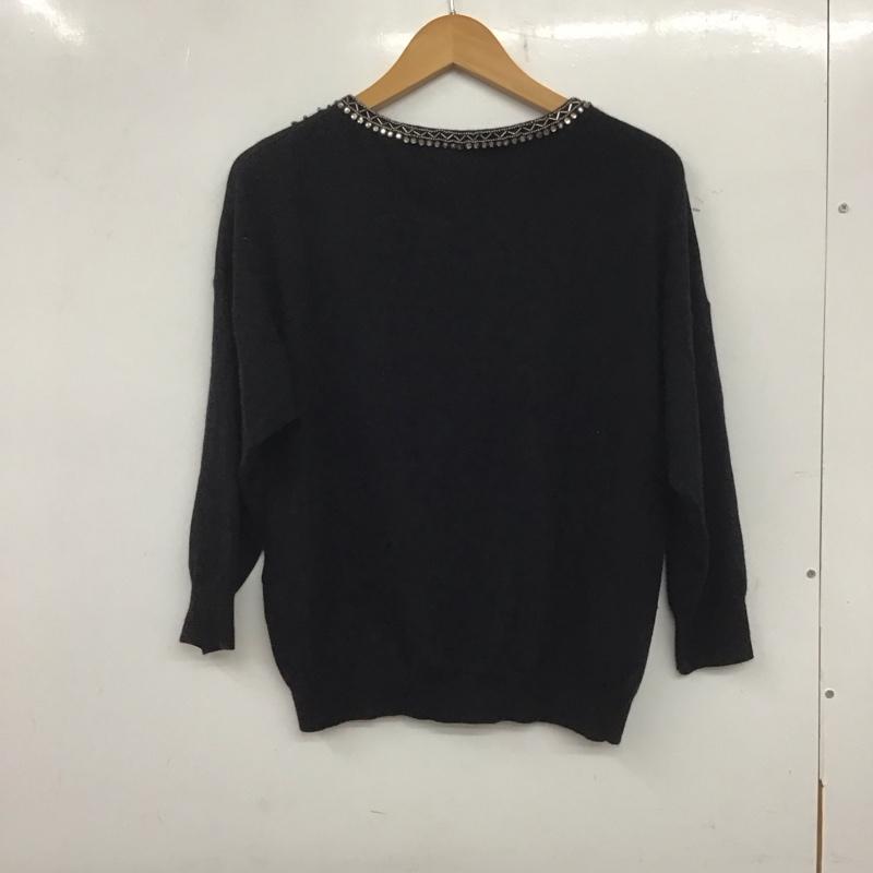 グレースコンチネンタル GRACE CONTINENTAL ニット、セーター 七分袖 36 無地 黒 / ブラック /  レディース USED 古着 中古 10138806