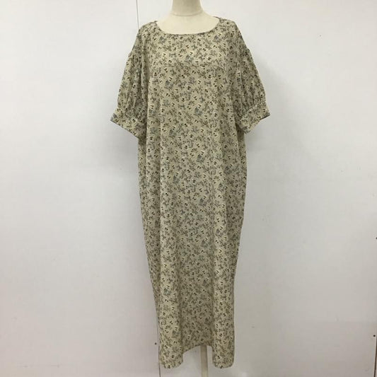 アイテムズ アーバンリサーチ ITEMS URBAN RESEARCH ワンピース ロングスカート IT15-26A010 バックデザインプリントワンピース 半袖 FREE 花柄 ベージュ / ベージュ /  レディース USED 古着 中古 10116475