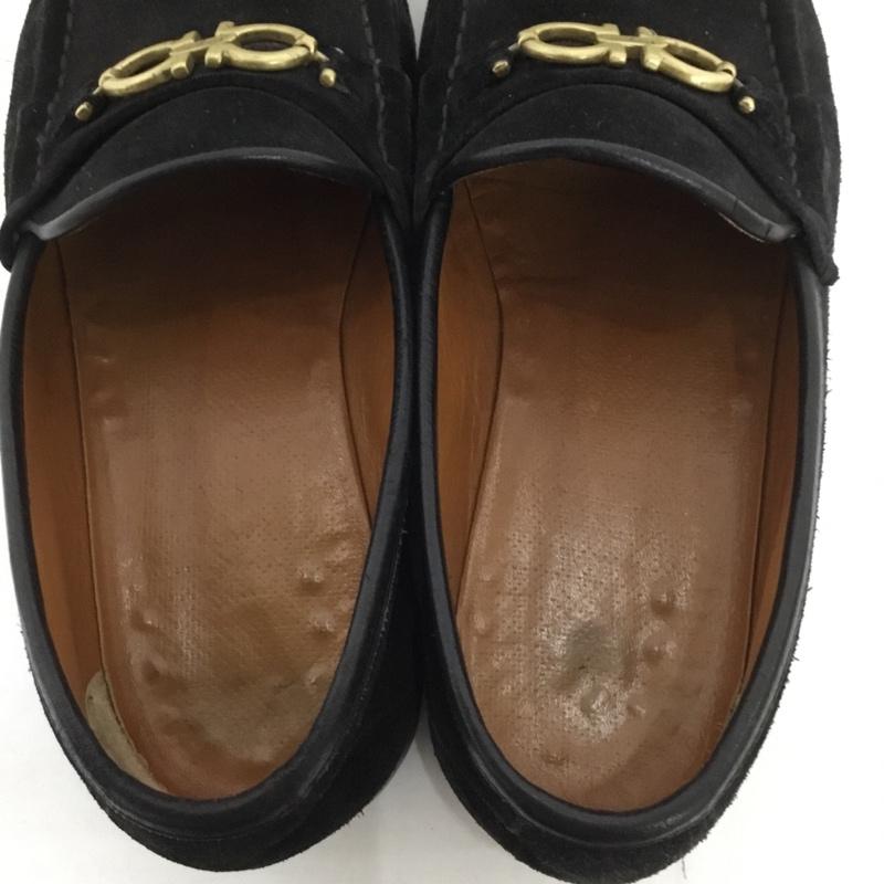 サルヴァトーレフェラガモ Salvatore Ferragamo ローファー ローファー UR19106 ガンチーニローファー 7.5EE 無地 黒 / ブラック / X 金 / ゴールド /  メンズ USED 古着 中古 10128813