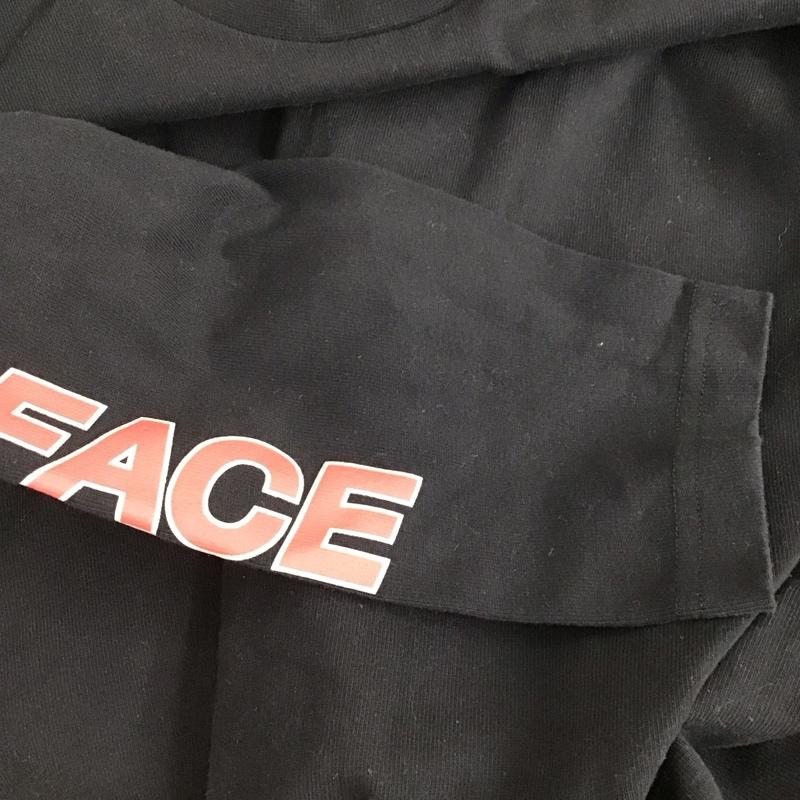 ザノースフェイス THE NORTH FACE カットソー 長袖 nt31951 SQUARELOGOSLEEVETEE プリントTシャツ L ロゴ、文字 黒 / ブラック /  メンズ USED 古着 中古 10151345