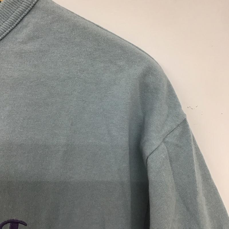 チャンピオン Champion Tシャツ 半袖 C8-V302R プリントTシャツ クルーネックカットソー M ロゴ、文字 水色 / ライトブルー /  メンズ USED 古着 中古 10135739
