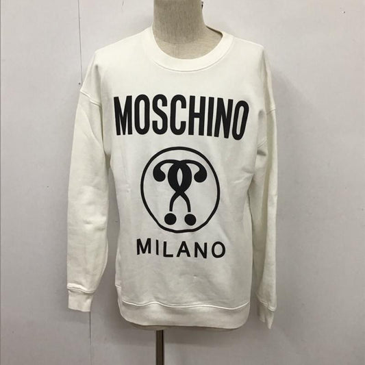 モスキーノ MOSCHINO トレーナー 長袖 192Z A17045227 スウェット ダブル クエスチョンマーク ロゴ、文字 白 / ホワイト /  メンズ USED 古着 中古 10111849