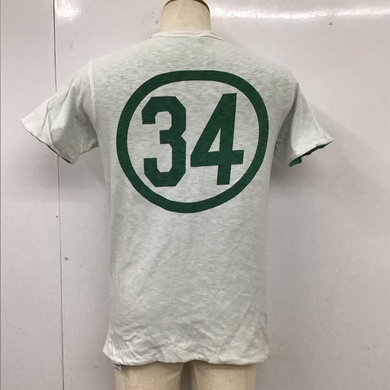 チャンピオン Champion Tシャツ 半袖 半袖カットソー プリントTシャツ クルーネックカットソー リバーシブル S プリント 白 / ホワイト / X 緑 / グリーン /  メンズ USED 古着 中古 10112821