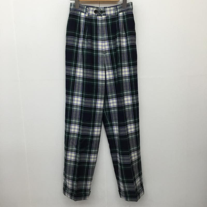 マカフィー MACPHEE パンツ スラックス 40 チェック 青 / ブルー / X 緑 / グリーン /  レディース USED 古着 中古 10138290