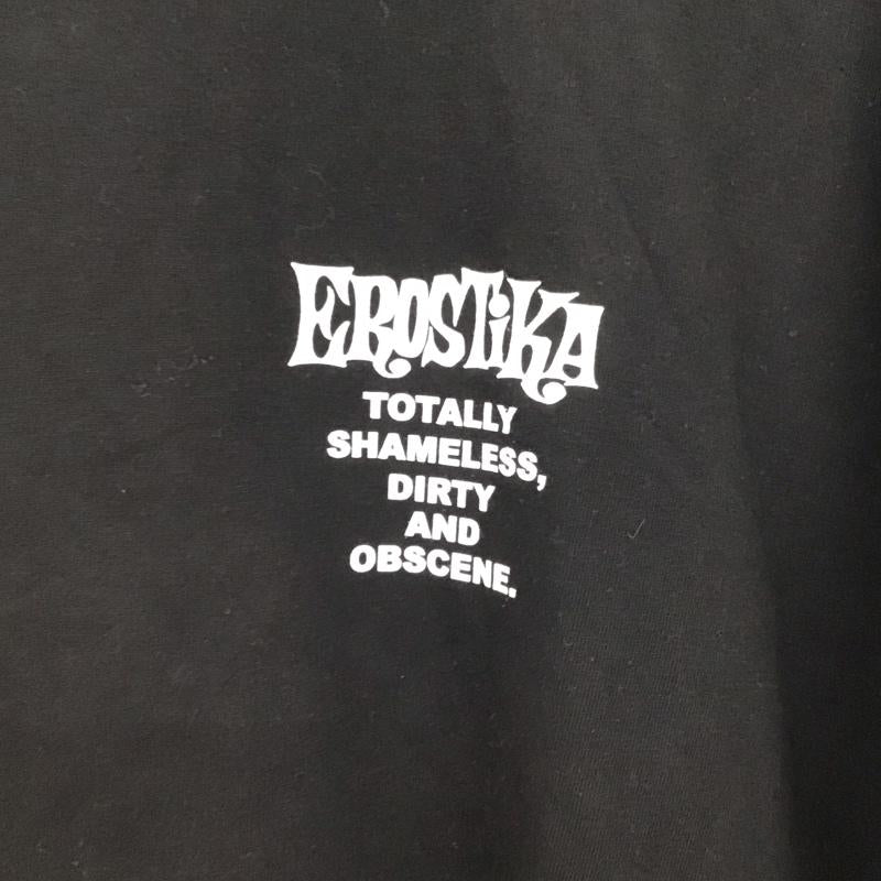 エロスティカ EROSTiKA Tシャツ 半袖 Devils Cat Fight バックプリント XL ロゴ、文字 黒 / ブラック /  メンズ USED 古着 中古 10123391
