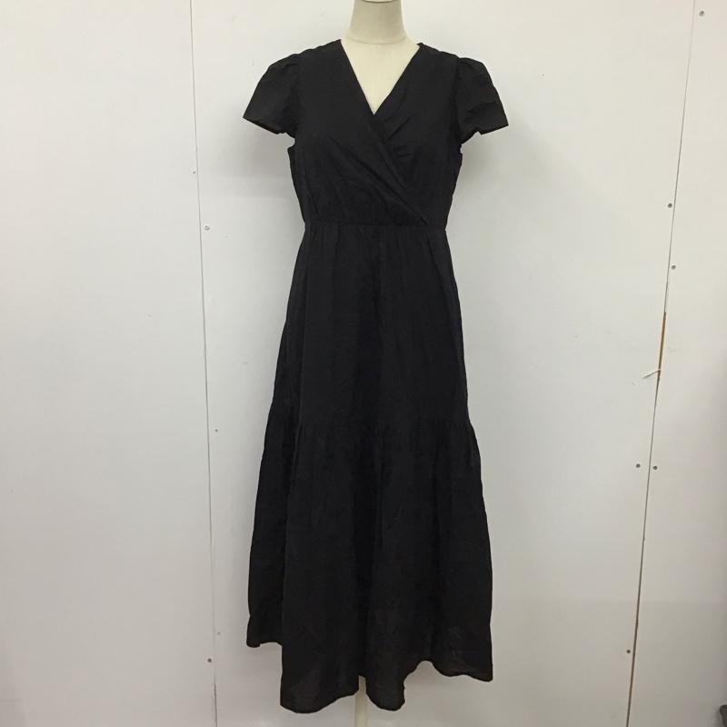 古着 USED ワンピース ロングスカート 166-3240651 カシュクール風 ティアード 半袖 S 無地 黒 / ブラック /  レディース USED 古着 中古 10115486