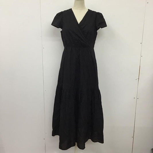 古着 USED ワンピース ロングスカート 166-3240651 カシュクール風 ティアード 半袖 S 無地 黒 / ブラック /  レディース USED 古着 中古 10115486