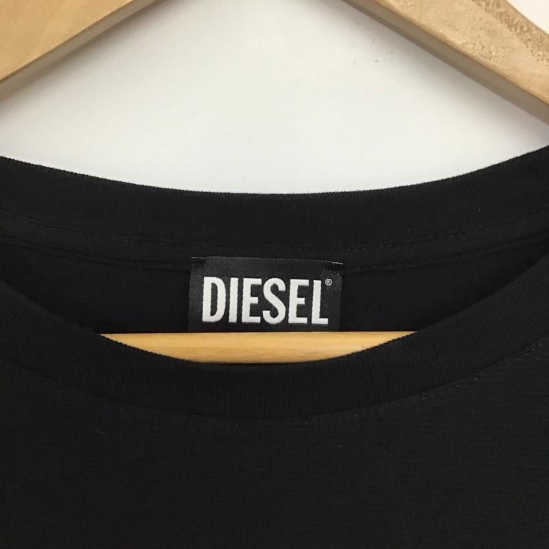 ディーゼル DIESEL カットソー 長袖 長袖カットソー 無地カットソー クルーネック XL ロゴ、文字 黒 / ブラック /  メンズ USED 古着 中古 10132375