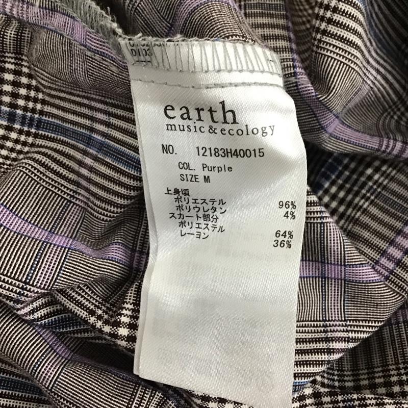 アースミュージックアンドエコロジー earth music&ecology ワンピース ひざ丈スカート 12183H40015 超特急リョウガ ドッキングワンピース M チェック 紫 / パープル /  レディース USED 古着 中古 10119242