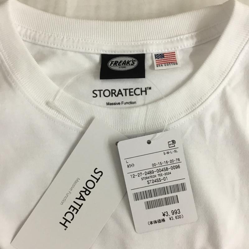 フリークスストア FREAK S STORE Tシャツ 半袖 半袖カットソー プリントTシャツ クルーネックカットソー L 無地 白 / ホワイト /  メンズ USED 古着 中古 10120837