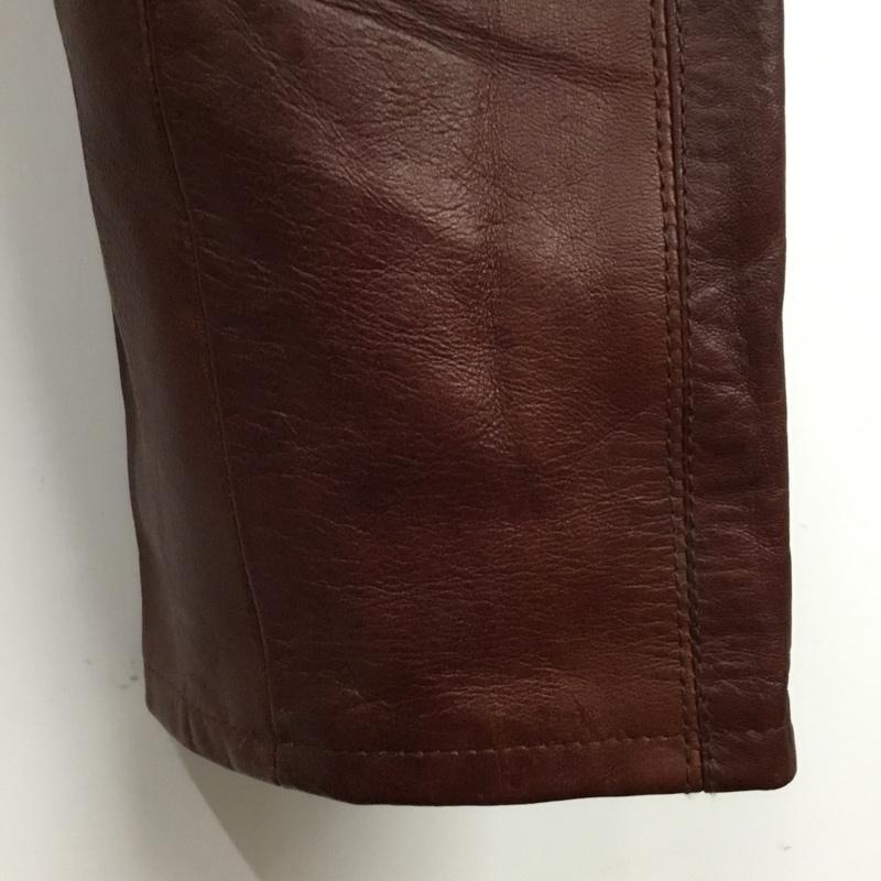 古着 USED パンツ デニム、ジーンズ duetrio 古着 レザーパンツ ワイドパンツ S 無地 茶 / ブラウン /  メンズ USED 古着 中古 10120671